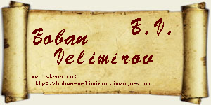 Boban Velimirov vizit kartica